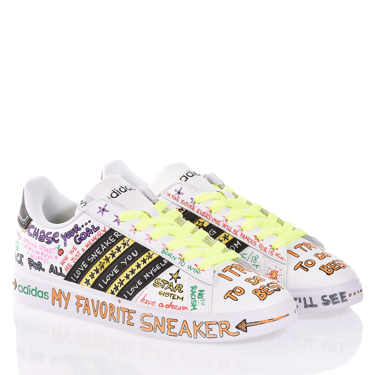 Adidas Sneaker Unisex White Board Graffiti Bianco