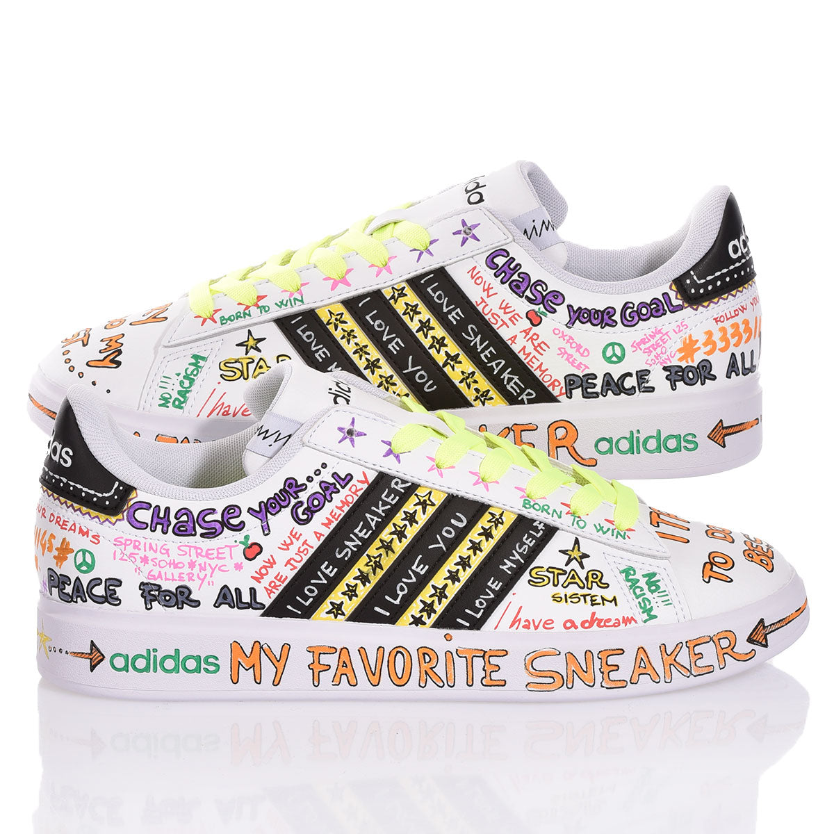Adidas Sneaker Unisex White Board Graffiti Bianco