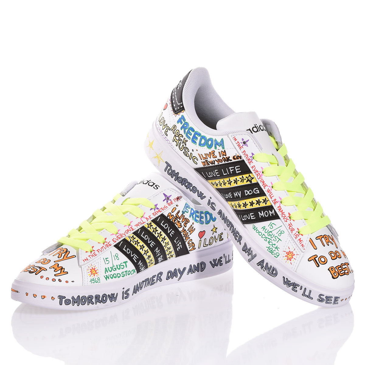Adidas Sneaker Unisex White Board Graffiti Bianco