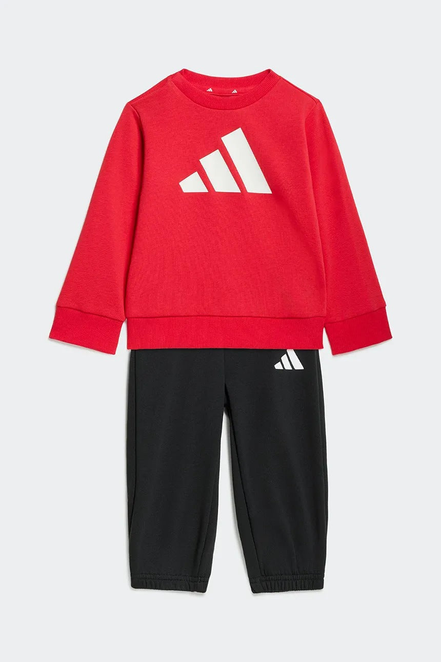 Adidas tuta sportiva da infant in cotone garzato KR6782 rosso-nero