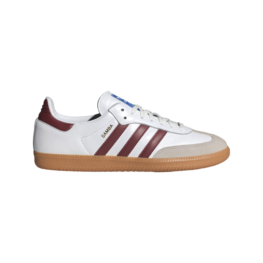 Adidas Originals men's Samba OG IF3813 white-burgundy sneakers