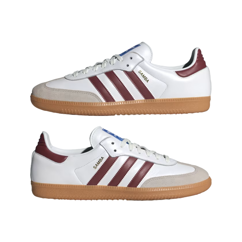 Adidas Originals men's Samba OG IF3813 white-burgundy sneakers