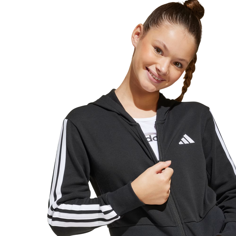 Adidas Felpa Con Cerniera e Cappuccio da Ragazza Essentials JJ0956 nero