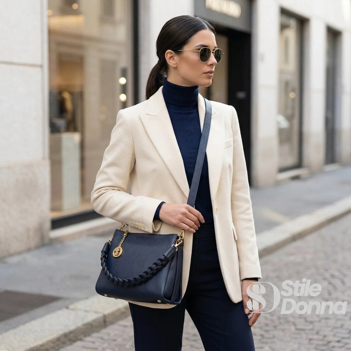 Amora Borsa a Spalla in Vera Pelle