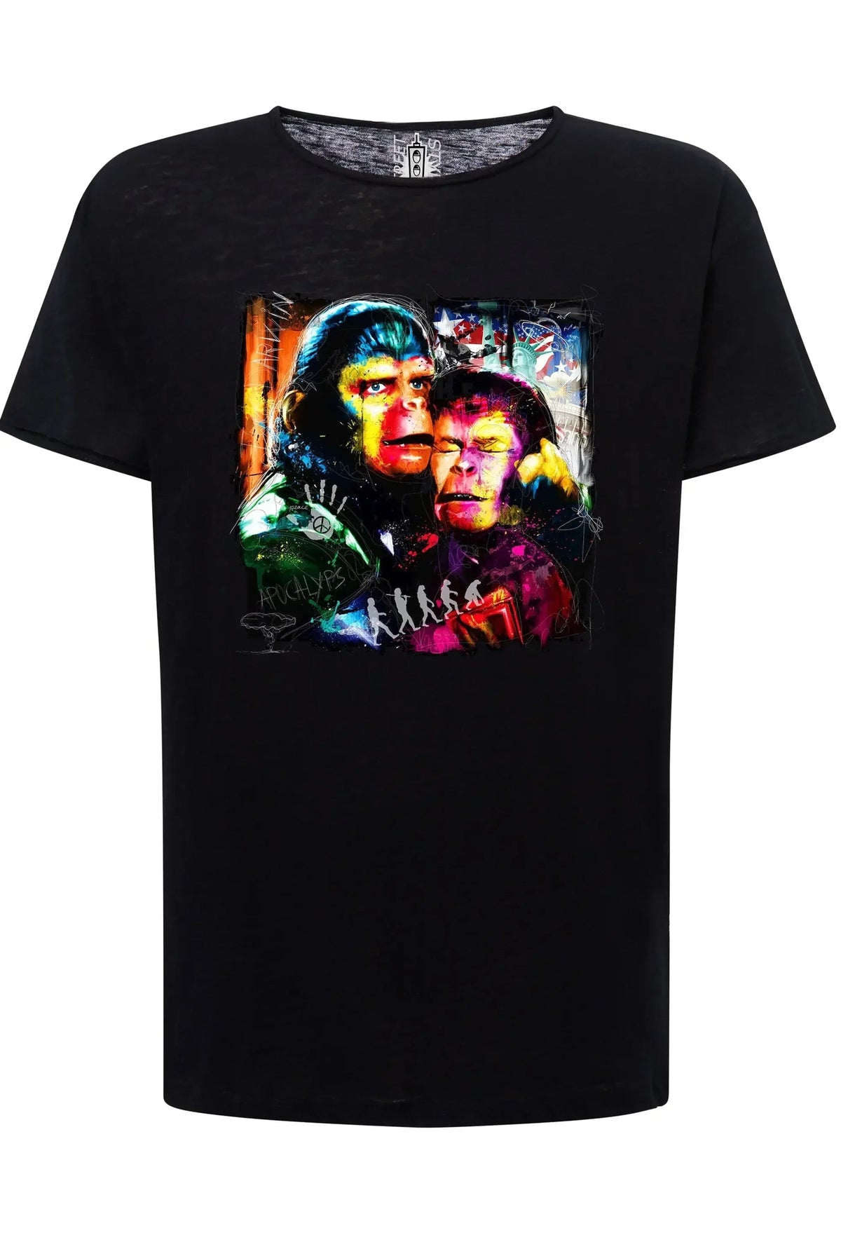 Apocalyps Pianeta  delle Scimmie Color Stilizzato Film 18-20-33 T-shirt Urban Slub Men Uomo 100% Cotone Fiammato JK