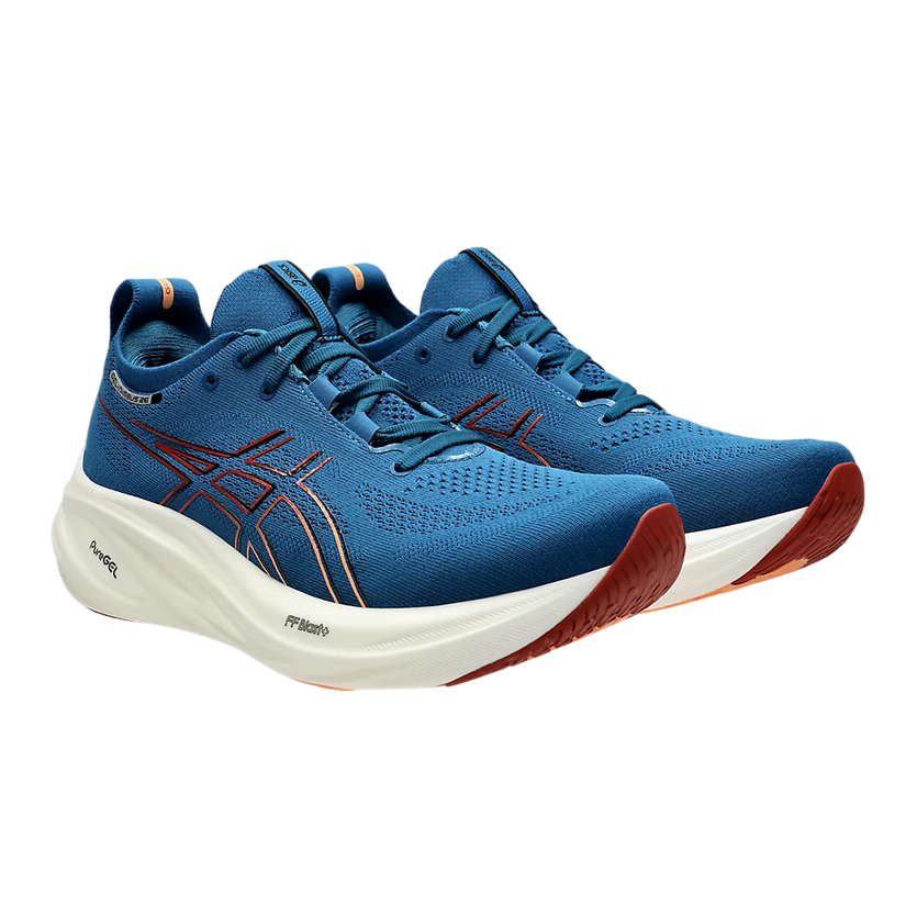 Asics Gel Nimbus 26 1011B794-404 Blue Orange - Men's Running Shoe Maximum Cushioning