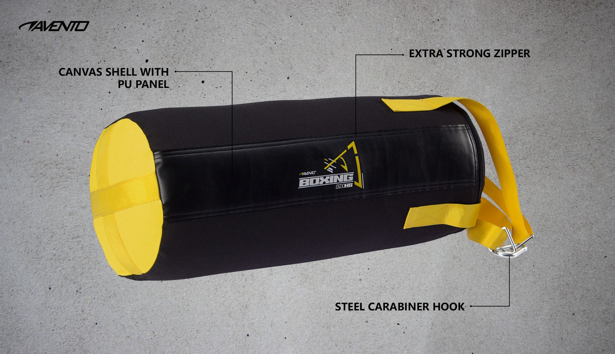 Avento Sacco Boxe 41BL 20Kg 100cm Nero Giallo