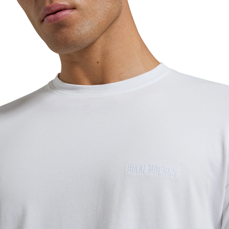 Bikkembergs | T-Shirt BMT0819 1000 Bianca con Logo Ricamato Uomo