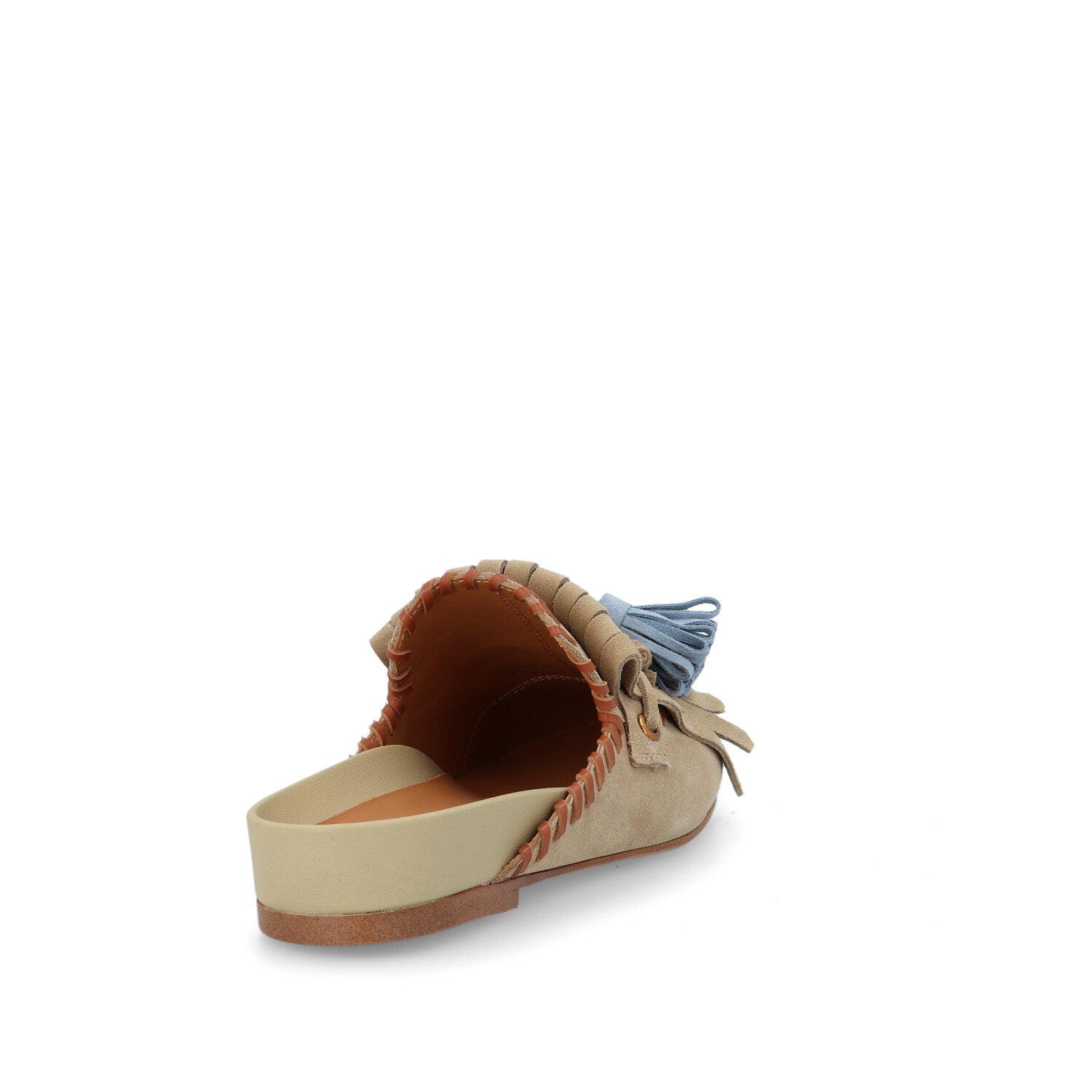 Bruno Premi Sabot Basso Donna con Nappine in Camoscio Beige