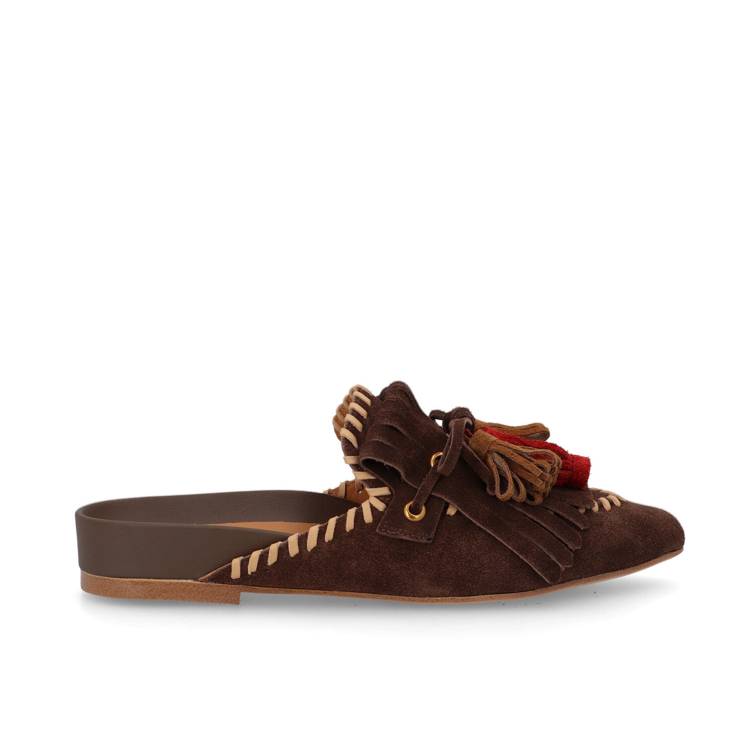 Bruno Premi Sabot Basso Donna in camoscio tdm con Nappine colorate