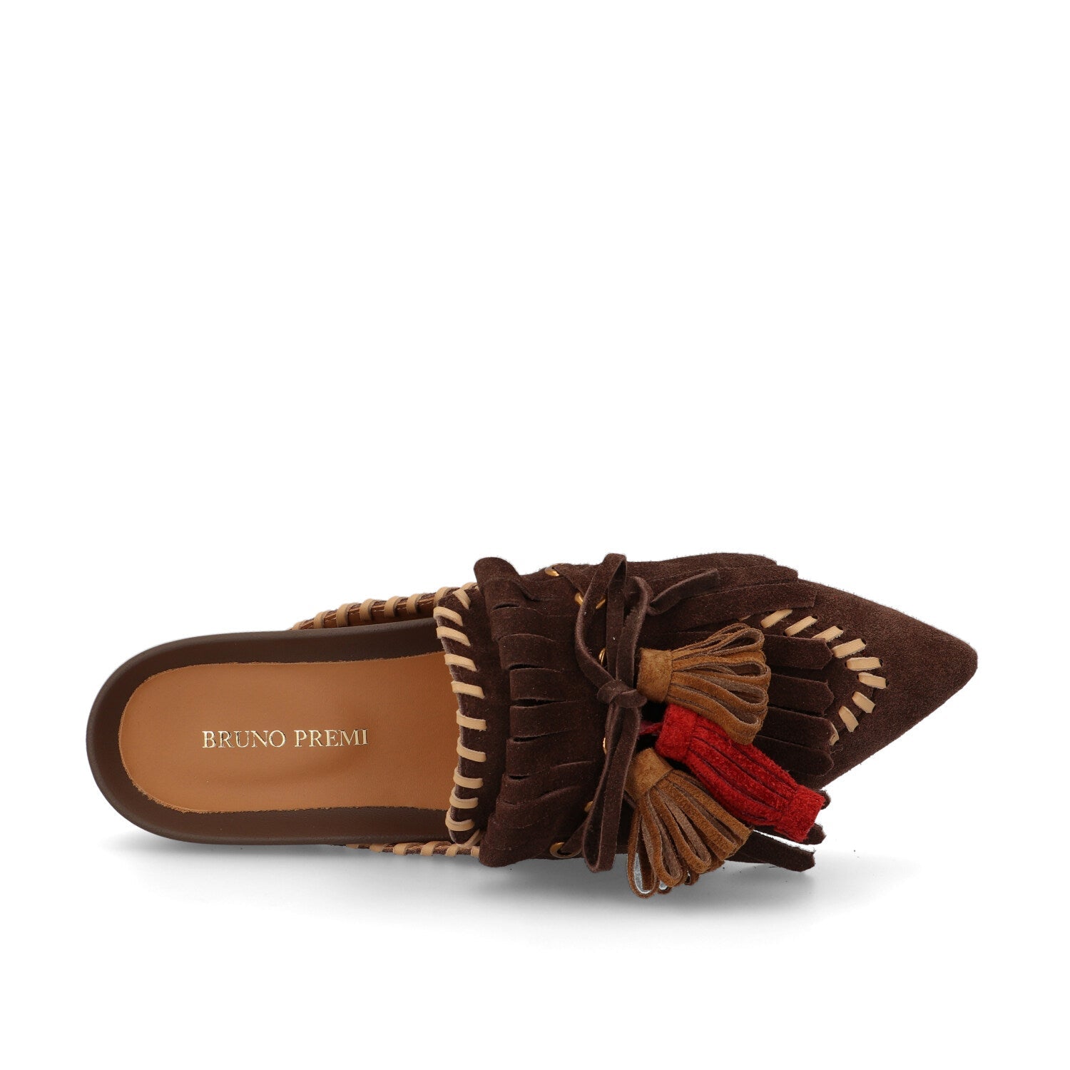 Bruno Premi Sabot Basso Donna in camoscio tdm con Nappine colorate