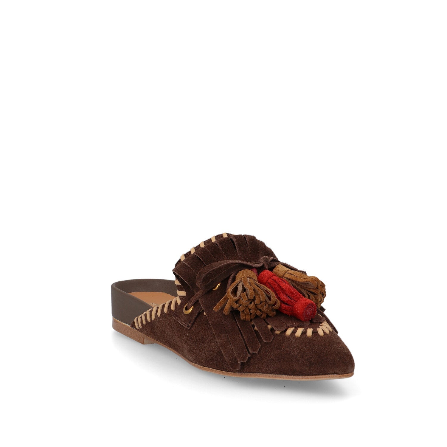 Bruno Premi Sabot Basso Donna in camoscio tdm con Nappine colorate