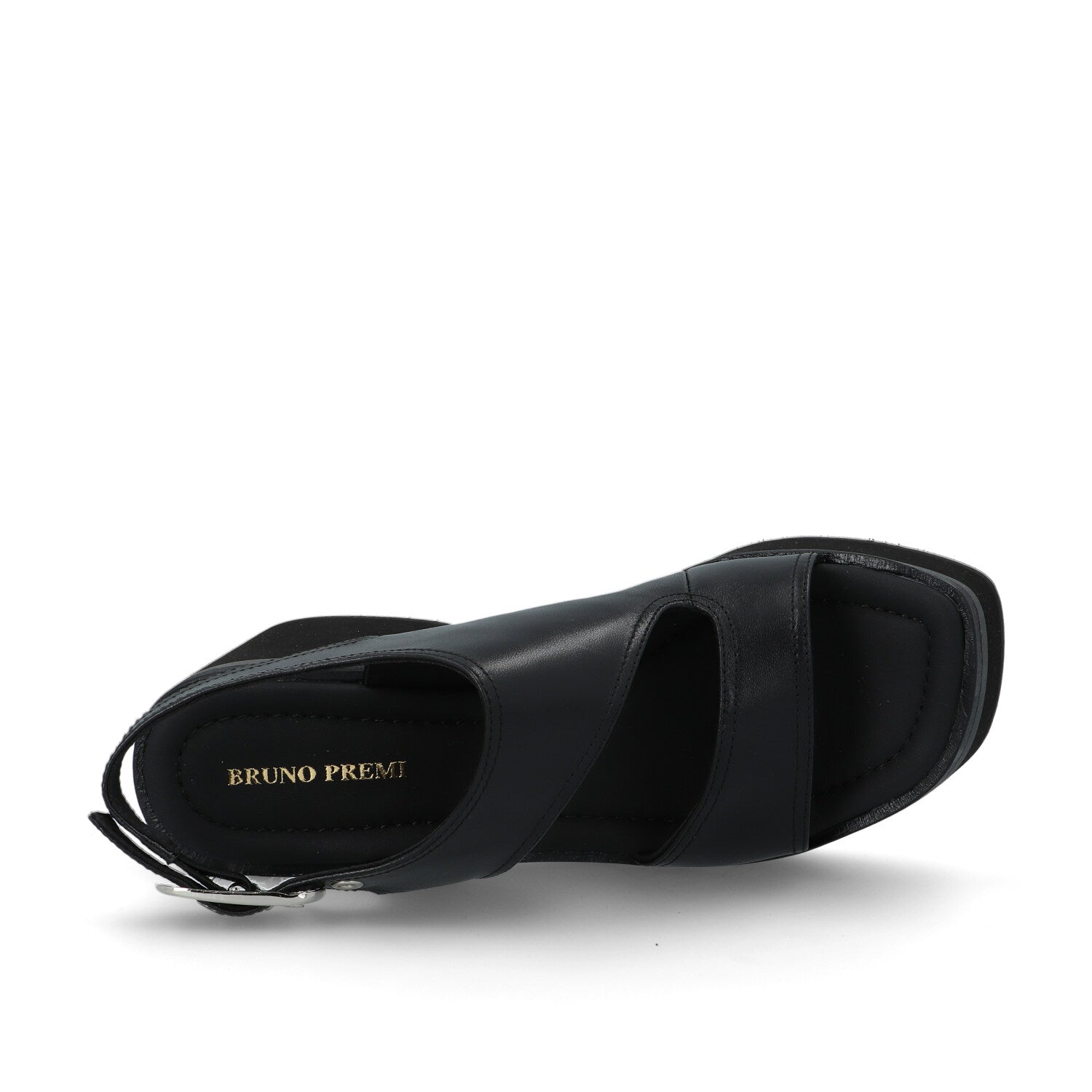 Bruno Premi Sandalo Donna con Plateau in Pelle Nera bn6703x