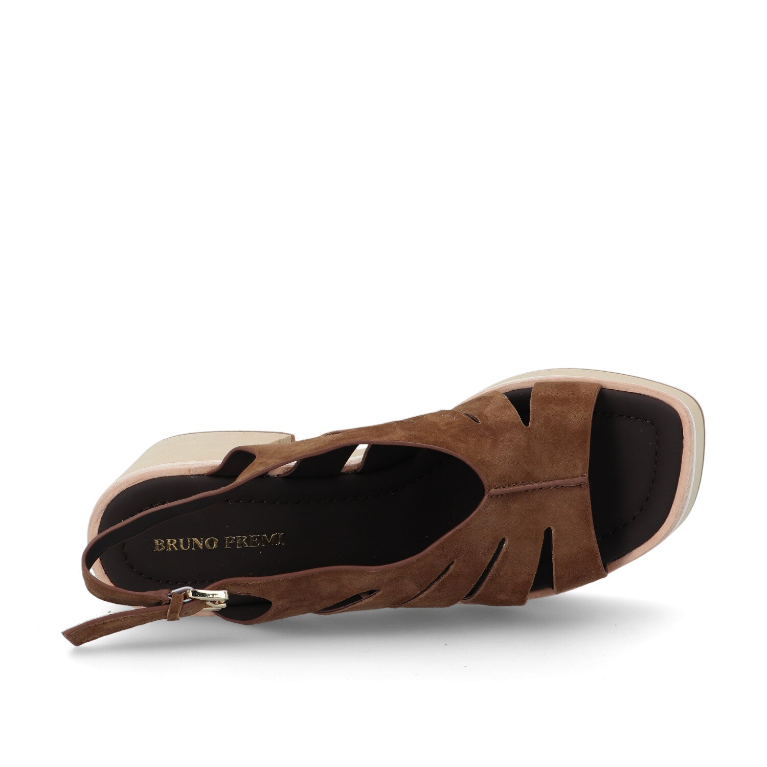 Bruno Premi Sandalo Donna con Plateau in Camoscio Tabacco bn6708x