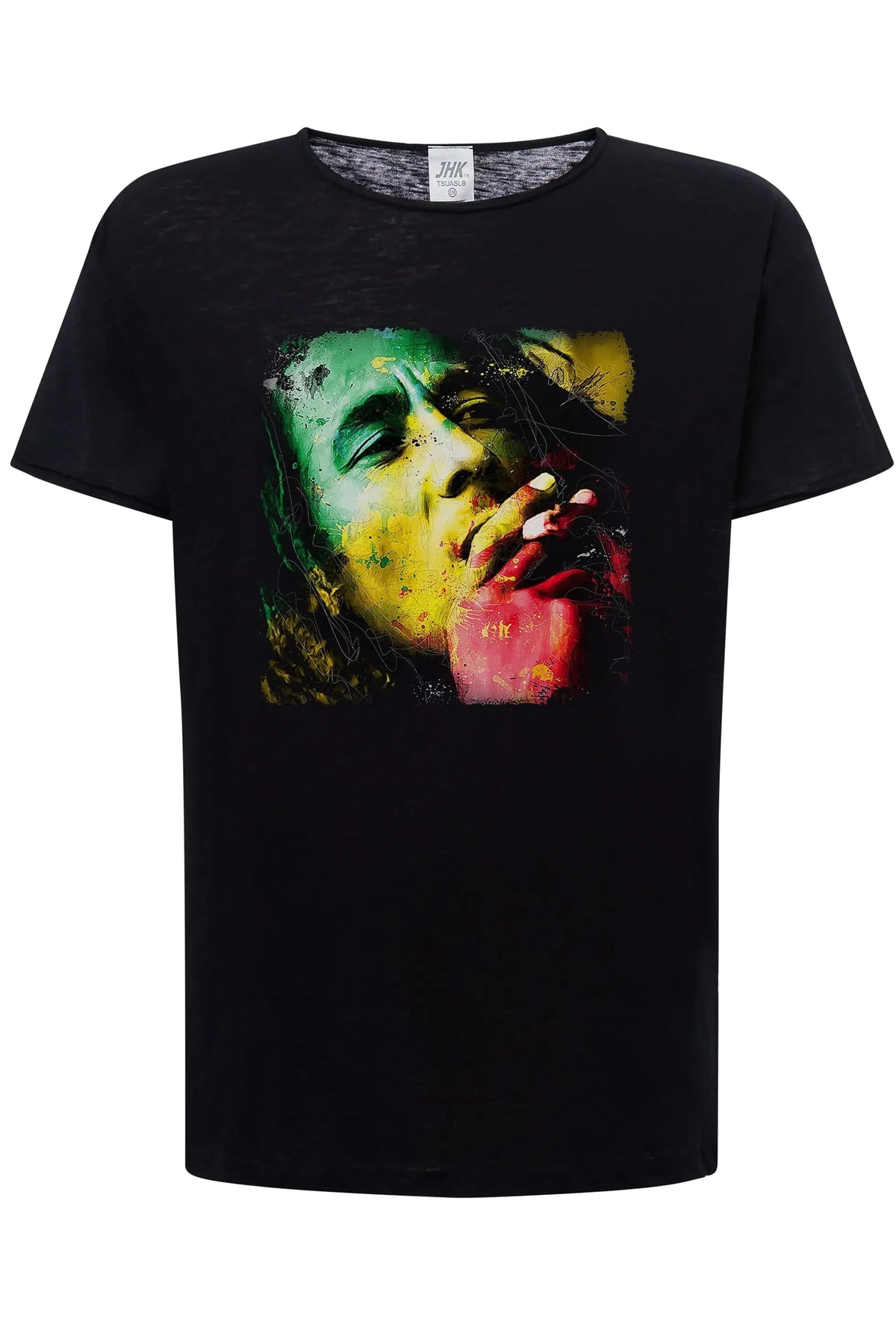 Bob Marley Stilizzato Color Cantante Soggetto 18-20-34 T-shirt Urban Slub Men Uomo 100% Cotone Fiammato BS
