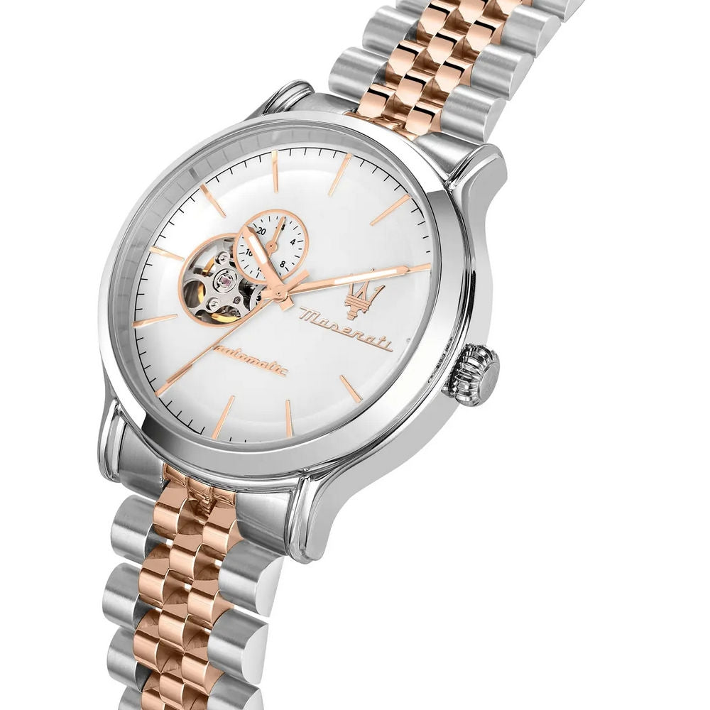 Maserati Epoca Automatico Silver &amp; Oro Rosa 42mm – open heart