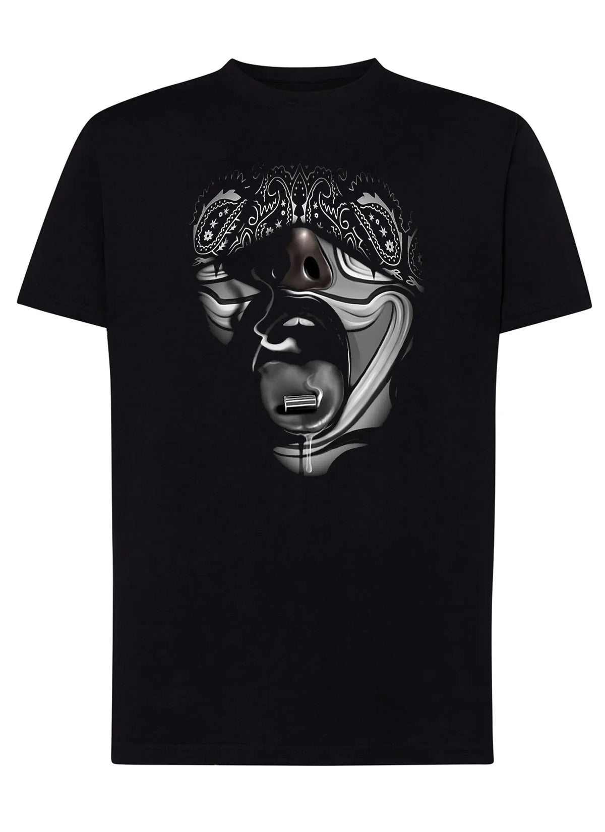 Bandana Chicano Skull Motor Tattoo 9050-17 T-shirt Urban Men Uomo 100% Cotone Pettinato JK