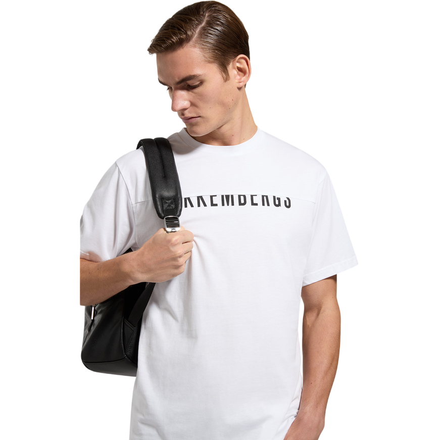 Bikkembergs maglietta manica corta da uomo in cotone jersey BMT0702 1000 bianco