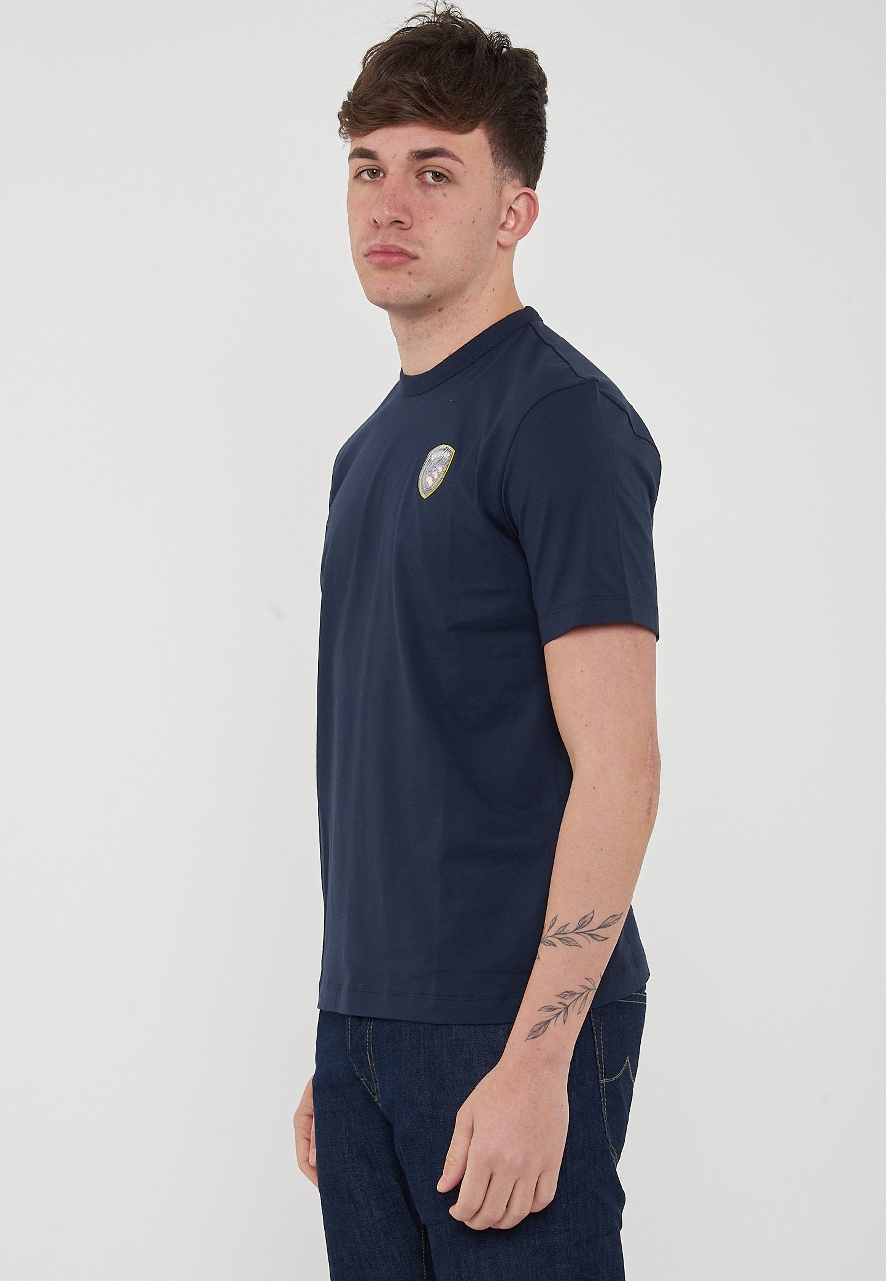 Blauer T-shirt Uomo Cotone Logo 26SBLUH02284-007480 Blu 888