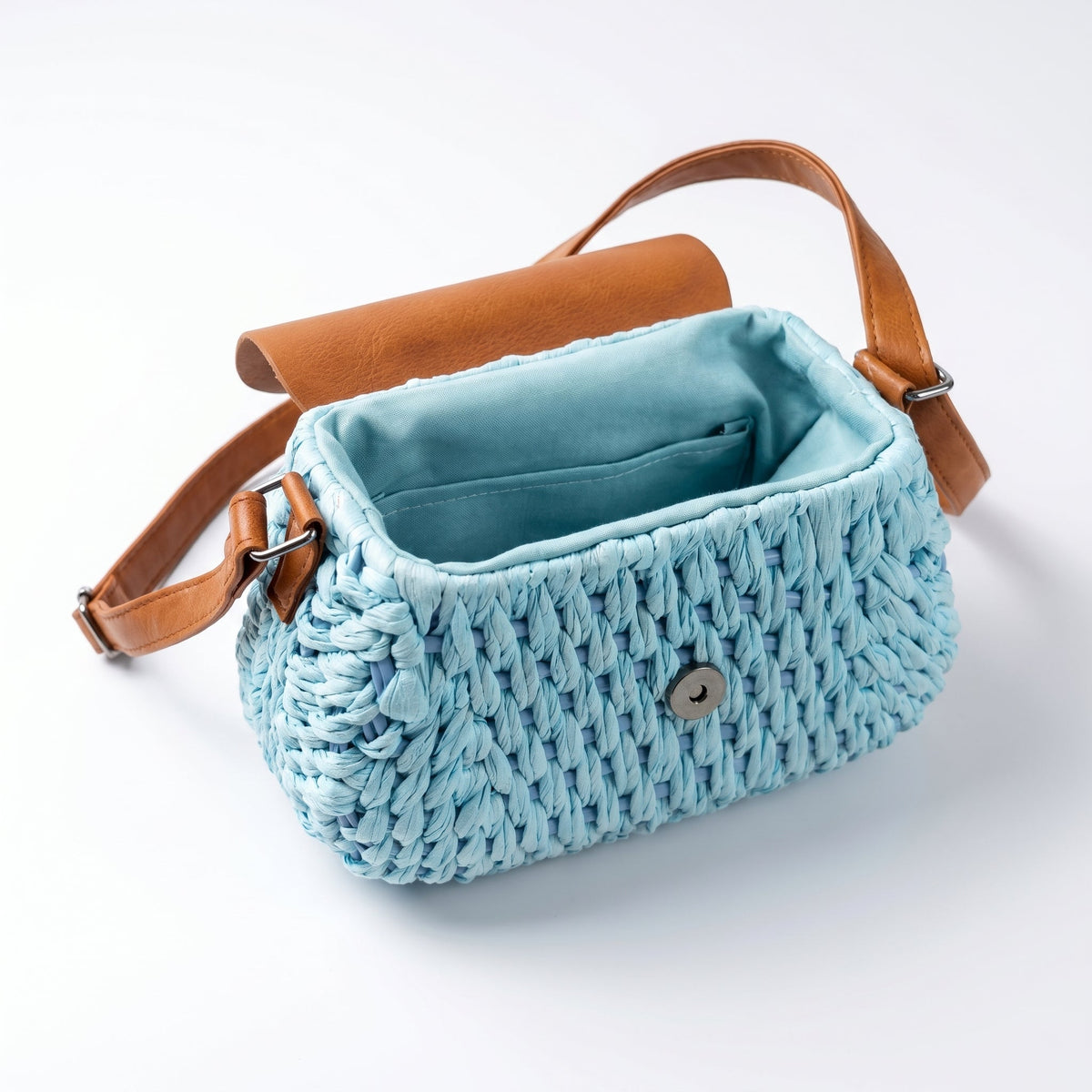 Borsa a Tracolla in Rafia Intrecciata