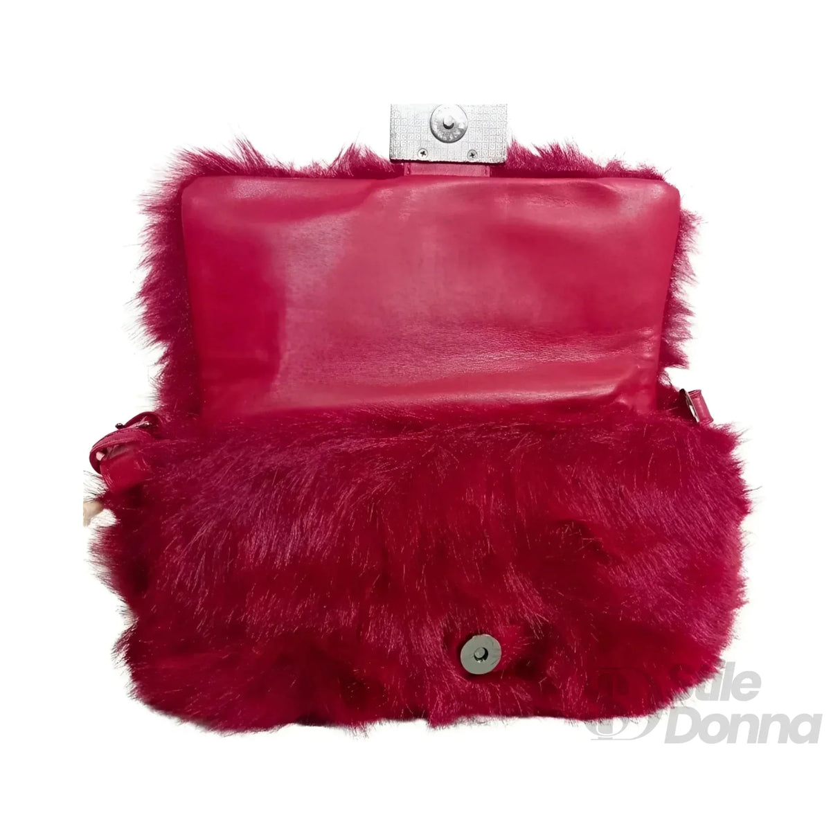 Borsa a Mano in Pelliccia Rossa