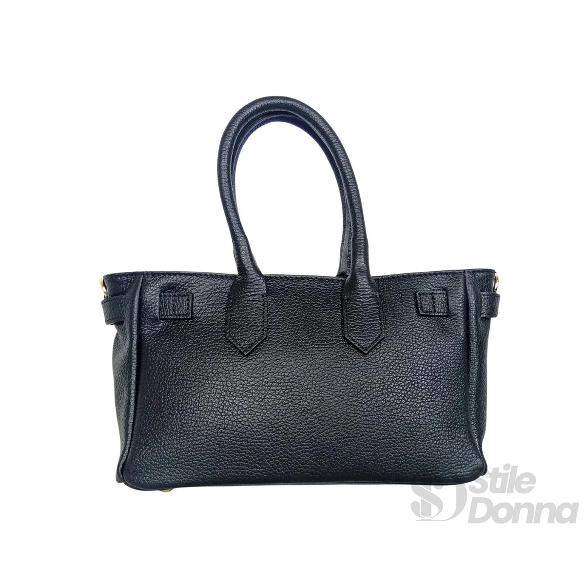 Borsa a Mano in Vera Pelle Hardware Oro