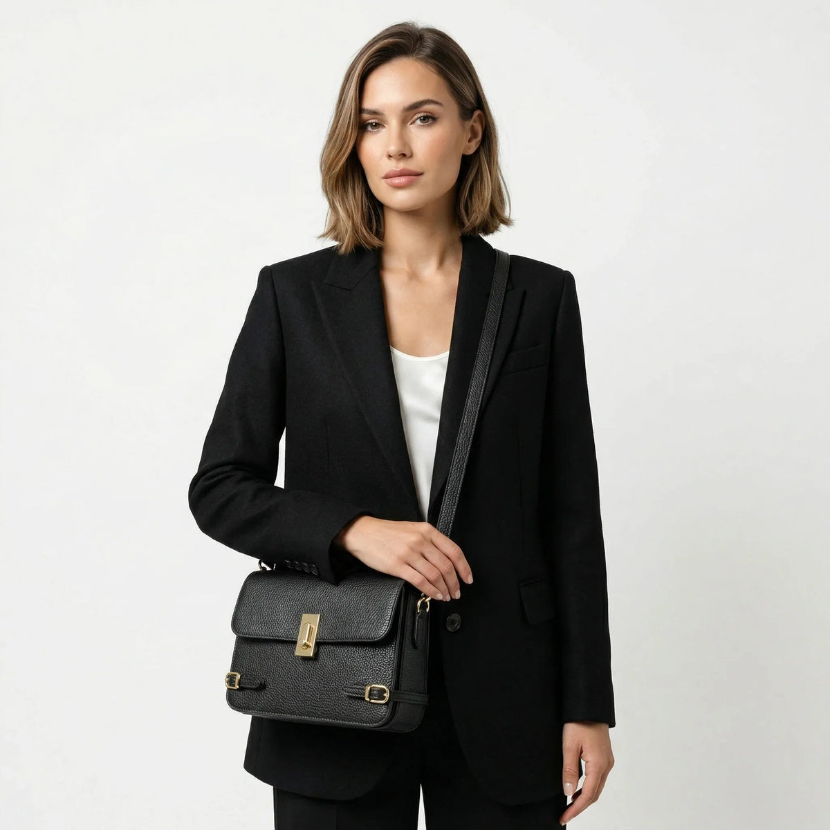 Buckle Up Borsa a Tracolla in Vera Pelle
