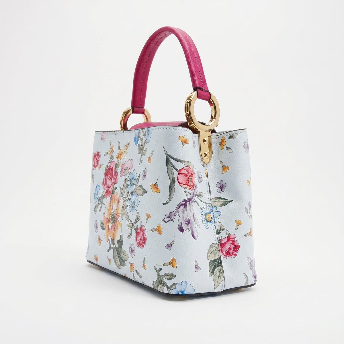 Borsa a Tracolla Floreale in Vera Pelle