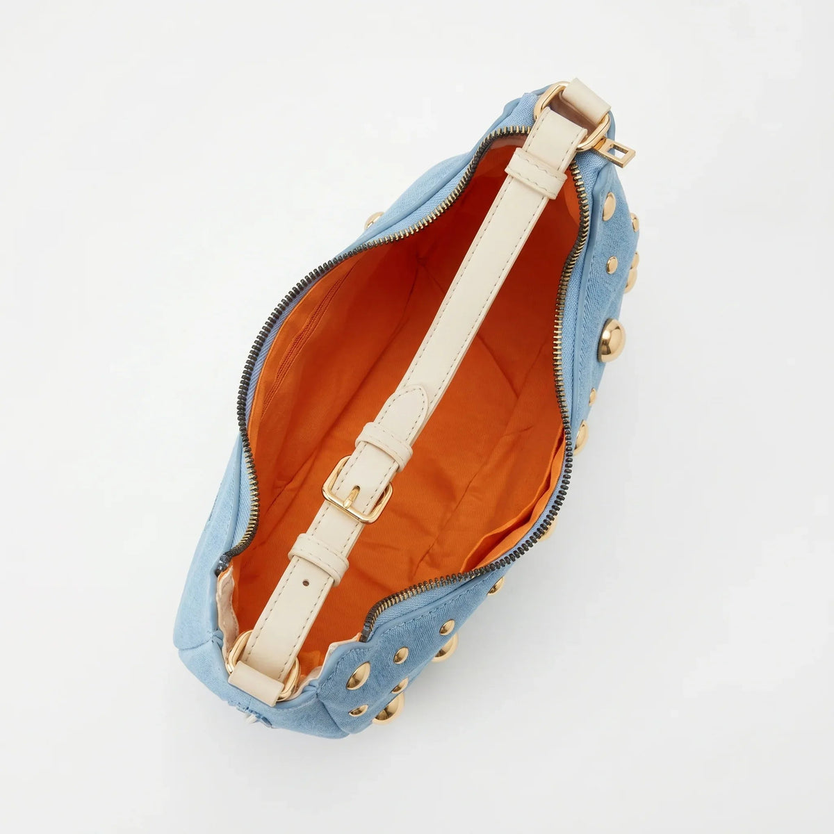 Borsa in Denim con Tracolla Rimovibile