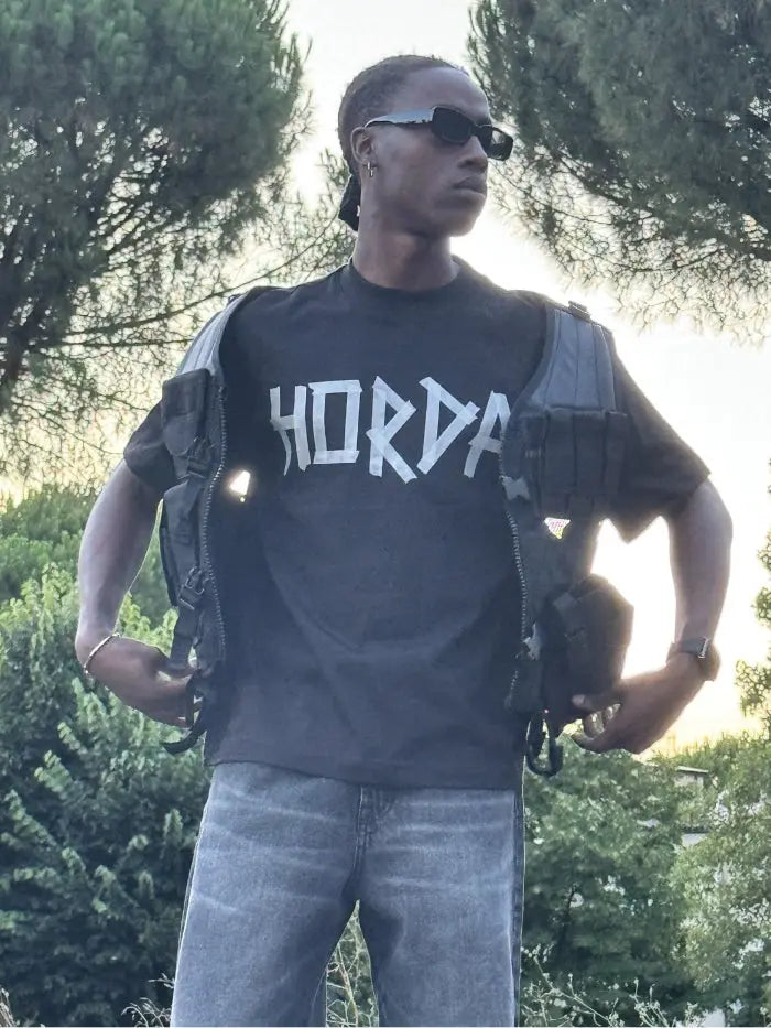 T-shirt Boxy Fit Taped 100% Cotone Made in Italy