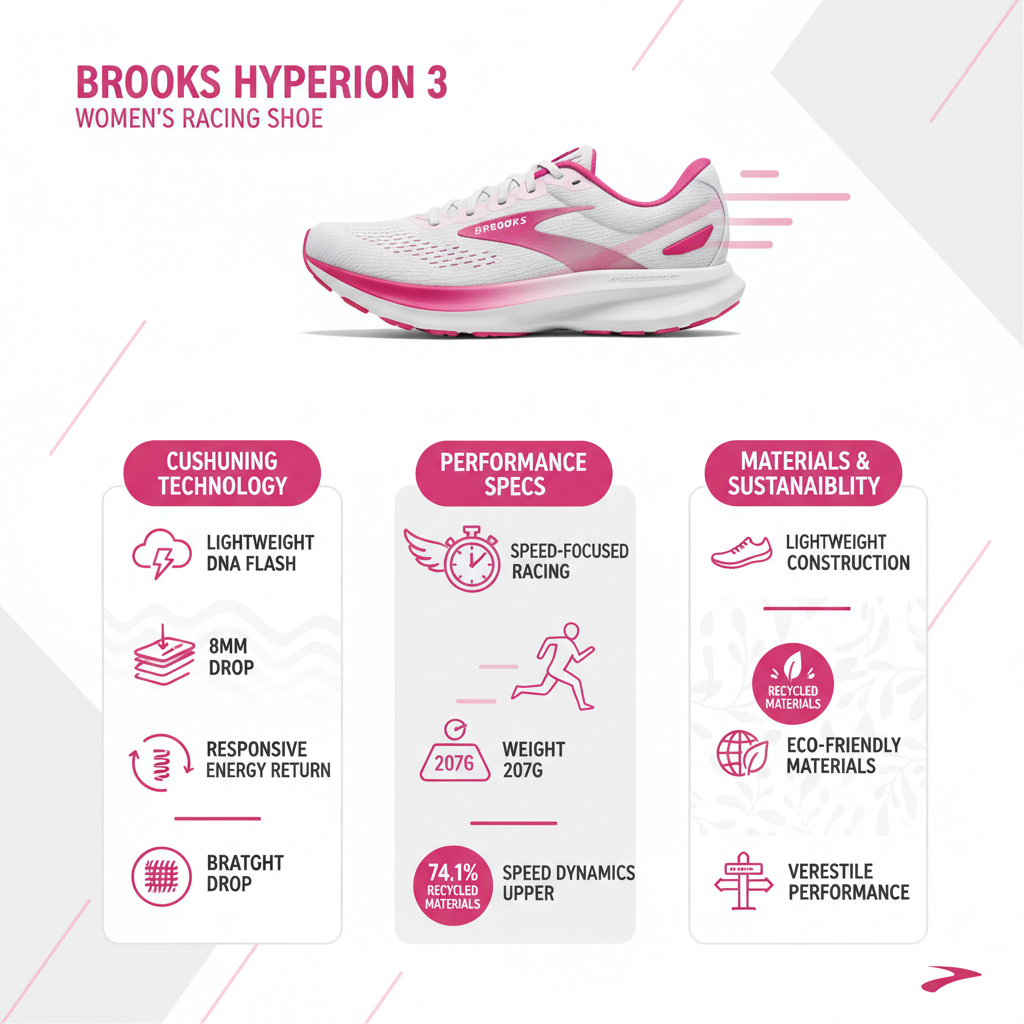 Brooks Hyperion 3 120453189 Scarpa Running Donna Bianco Rosa