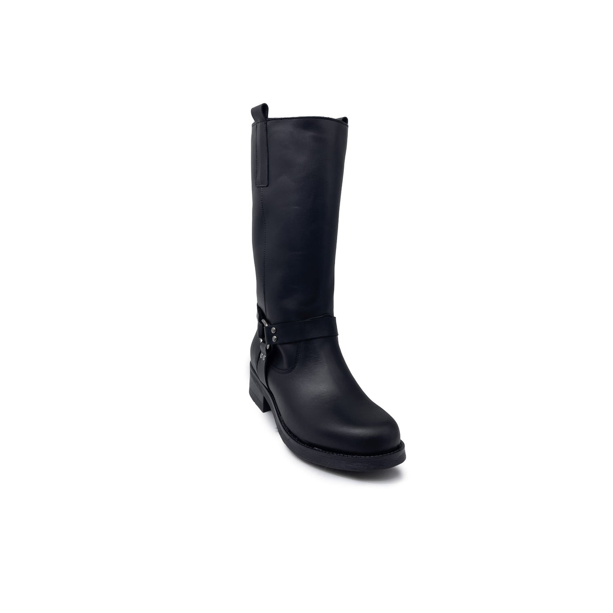 Stivale Donna con cavigliera in Vera Pelle Nero - Made in Italy Art. MAYA