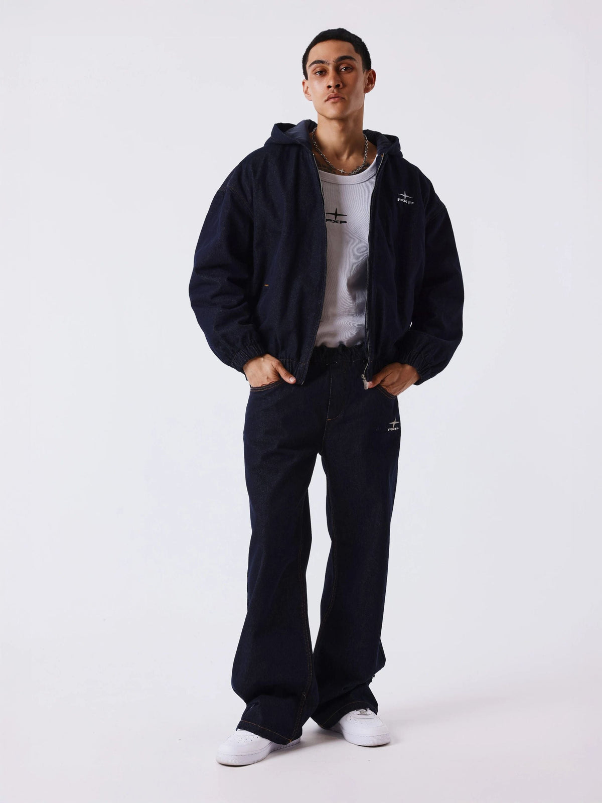 Project X Paris Giacca con cappuccio in denim snow 2693127 blu