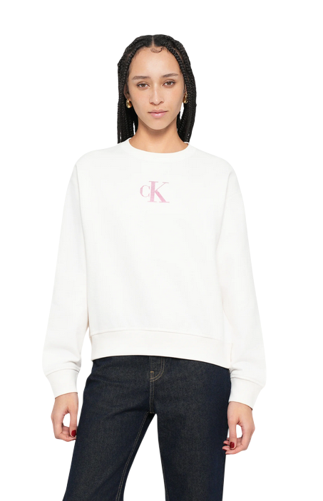 Calvin Klein Felpa Girocollo Donna LV047E828 Bianco