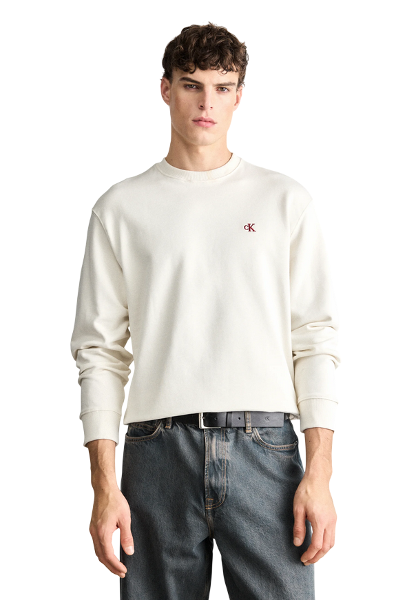 Calvin Klein Felpa Girocollo LV04RC296QQ5 Tofu Uomo