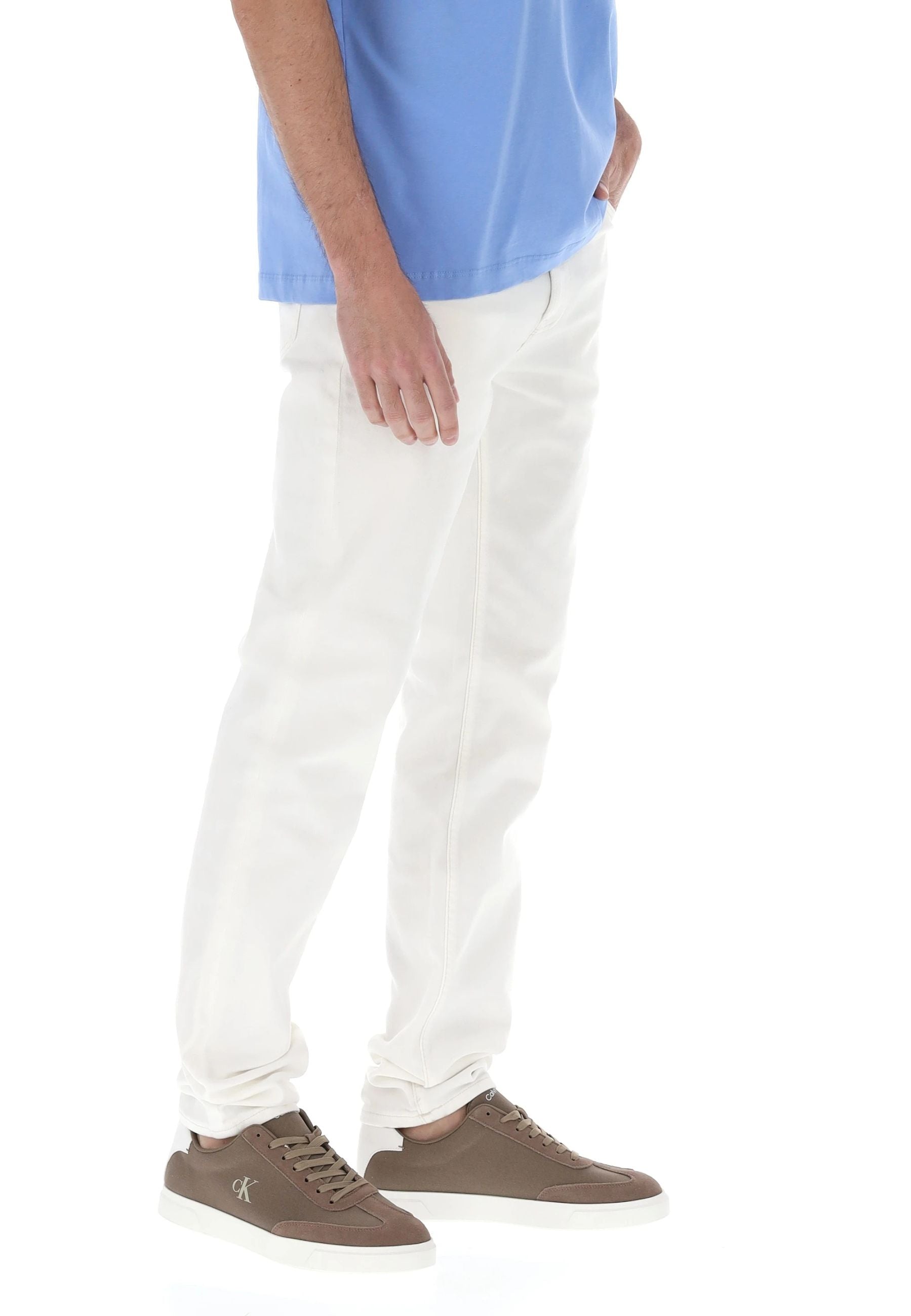 Calvin Klein Jeans Classic Taper Uomo Bianco Chalk - LV04RF956G ASN