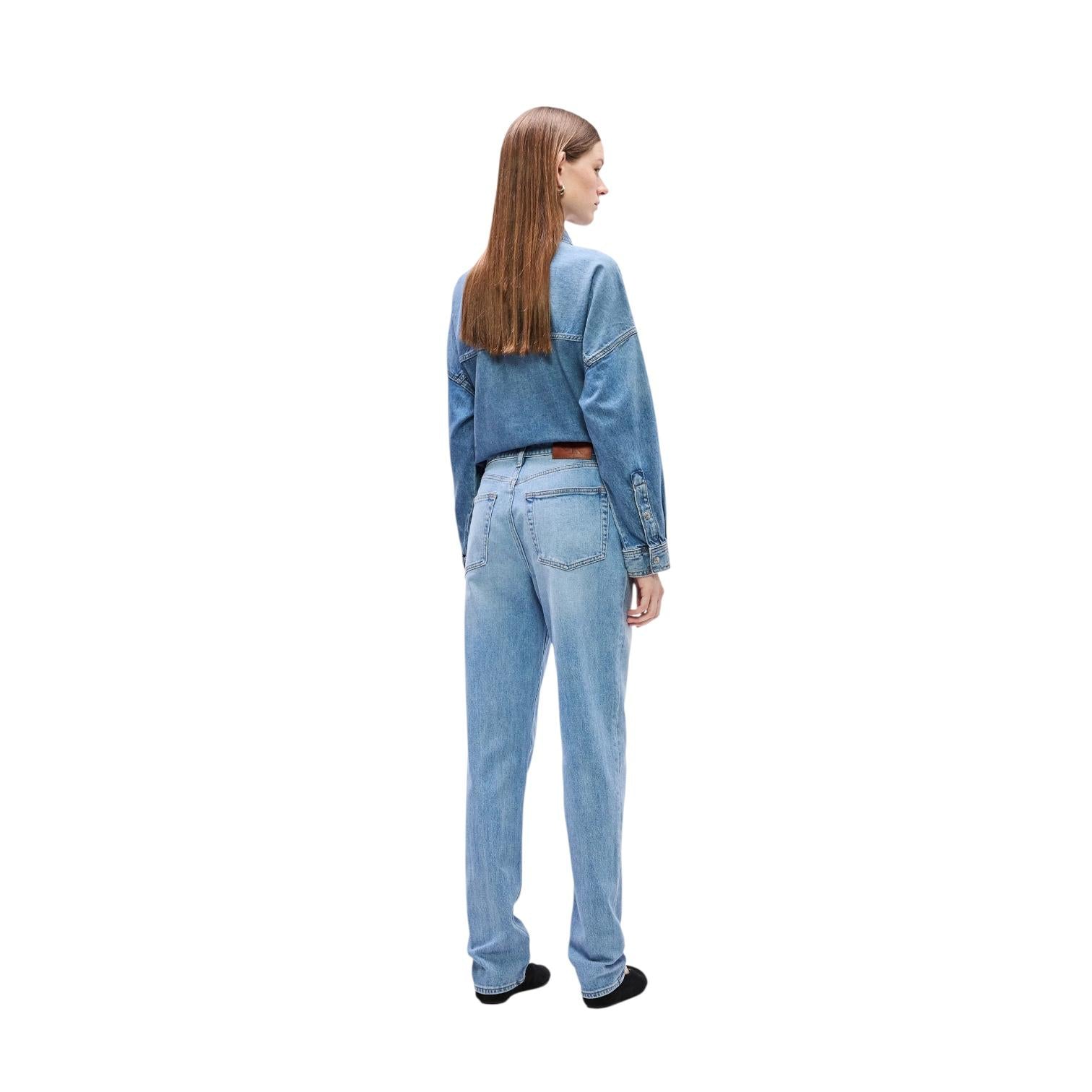 Calvin Klein Jeans Donna New Mom Panama LV047E787G3KQ Blu Chiaro