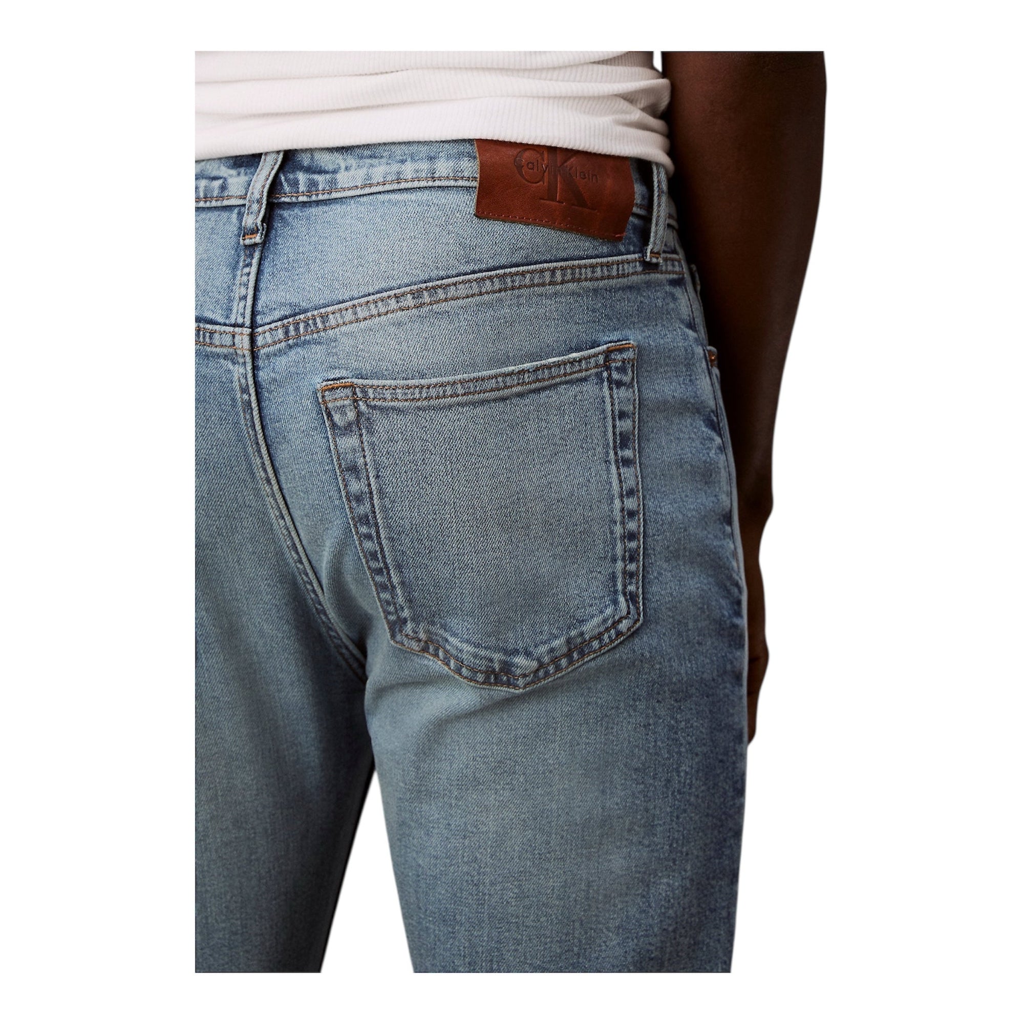 Calvin Klein Jeans Slim Tapered Uomo LV04RE700G Blu Chiaro Slavato