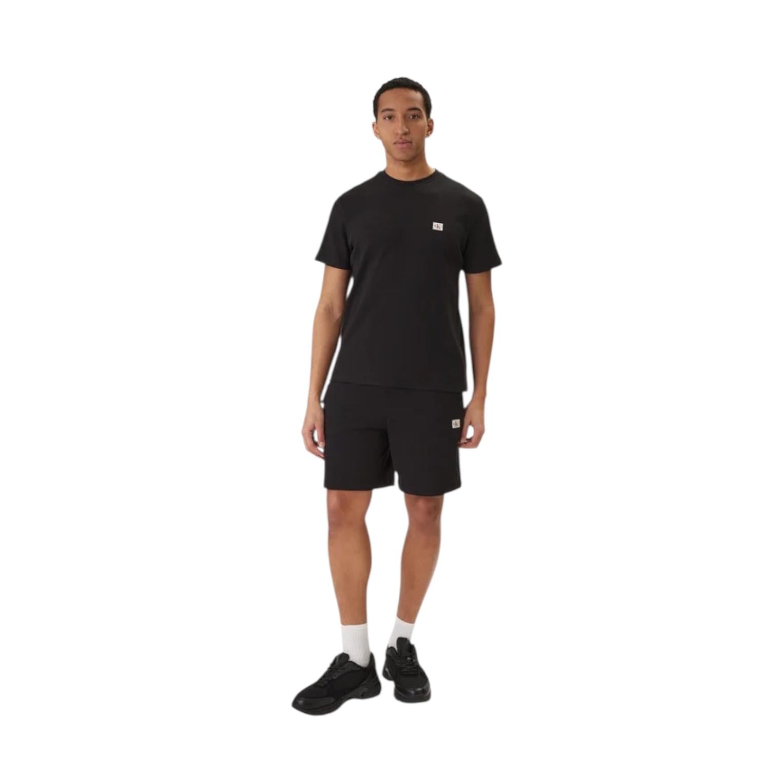 Calvin Klein Jeans T-shirt Waffle Badge LV04RD008G Nero Regular Fit