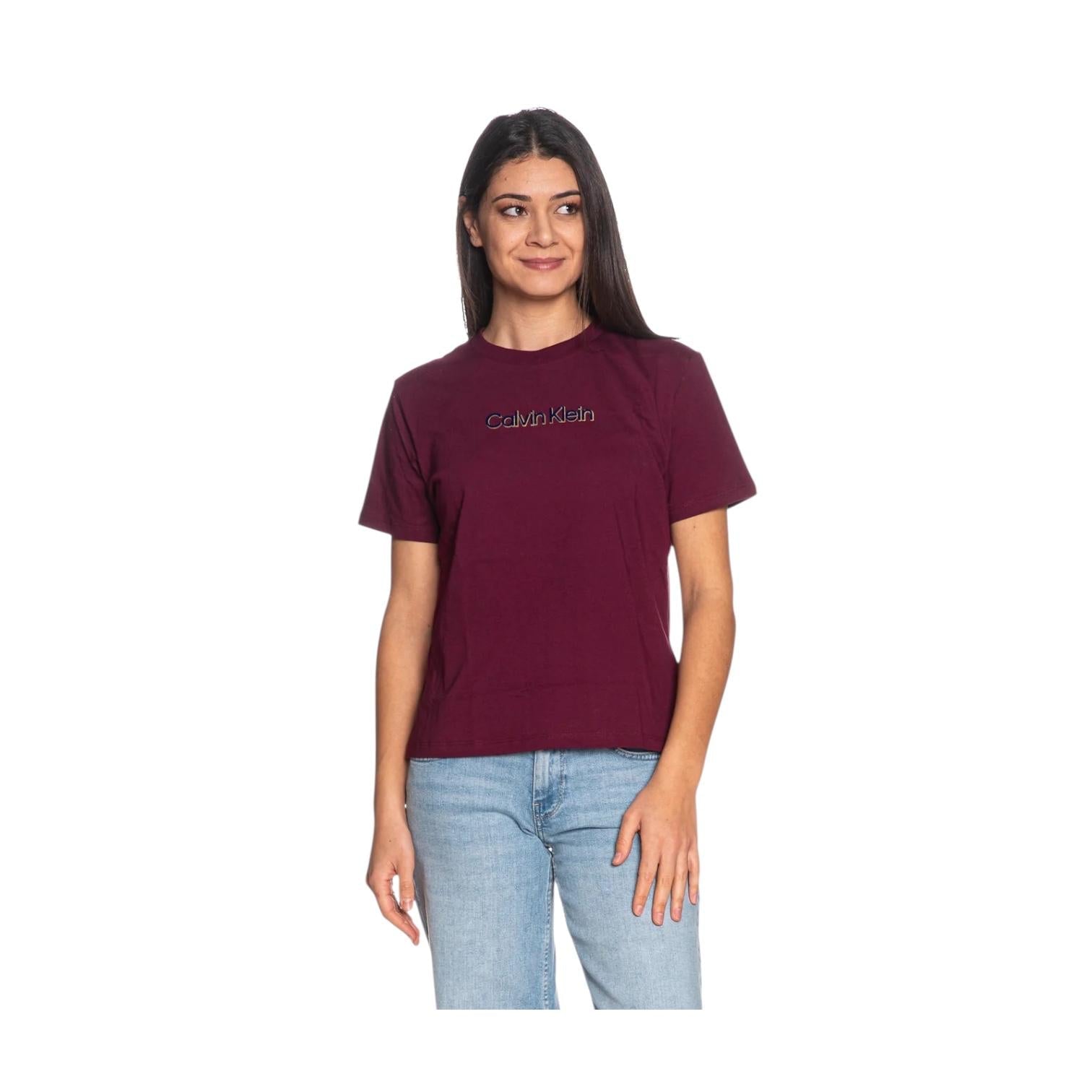 Calvin Klein T-shirt Donna Classic Foil LV047E821G2E5 Berry Glaze