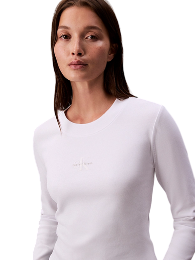 Calvin Klein T-shirt Maniche Lunghe Neonato LV047A803G YAA Bianco
