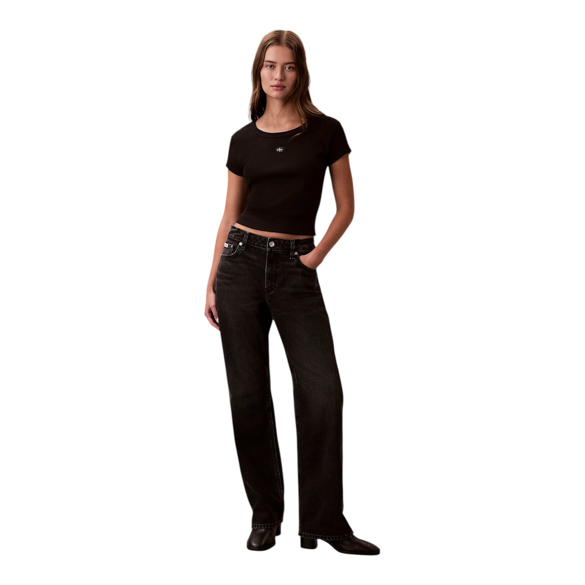 Calvin Klein T-shirt Monologo Donna LV047AB802 Caffè