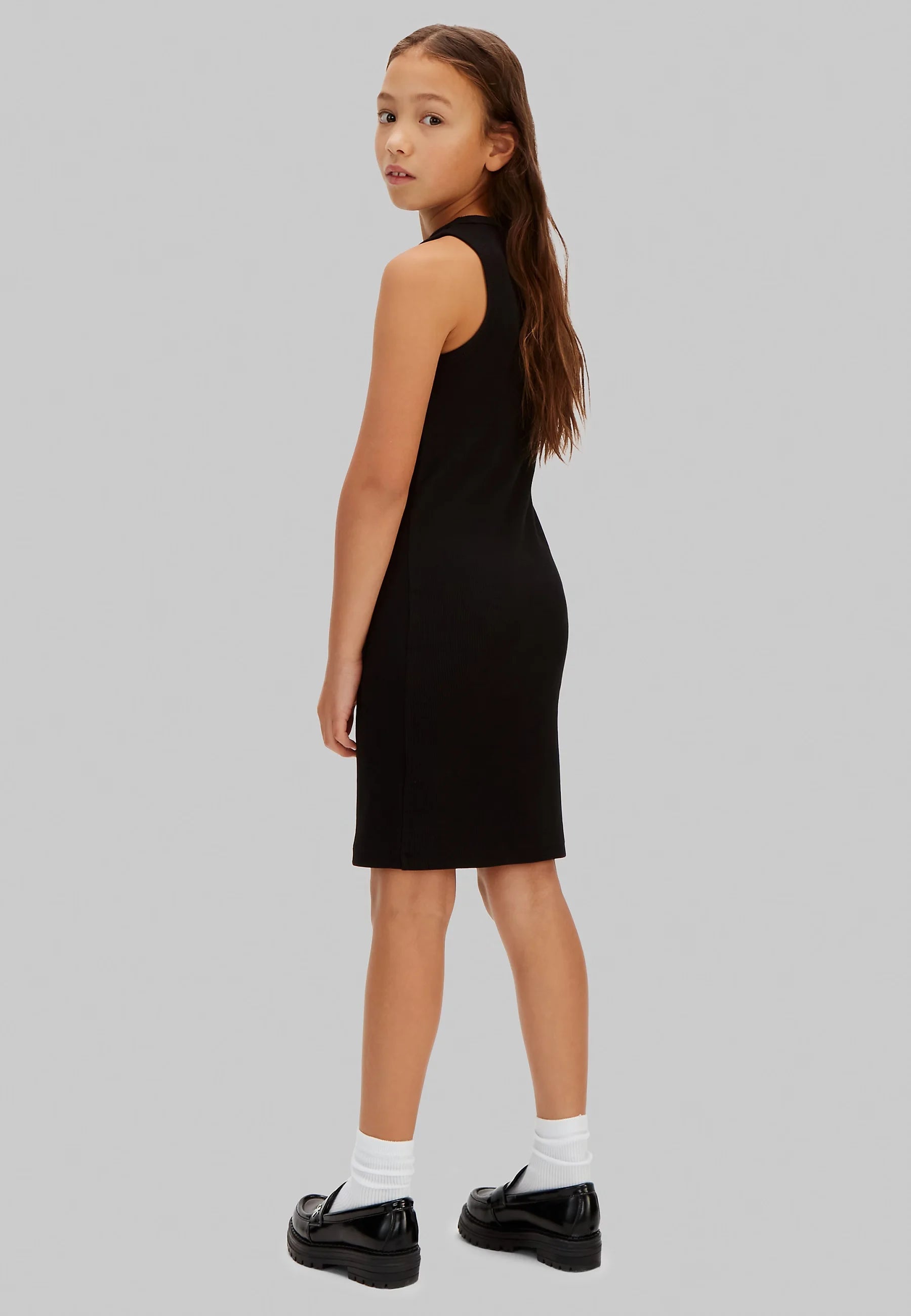 Calvin Klein Vestito Costine Ragazza Nero - LVCKSJK07G