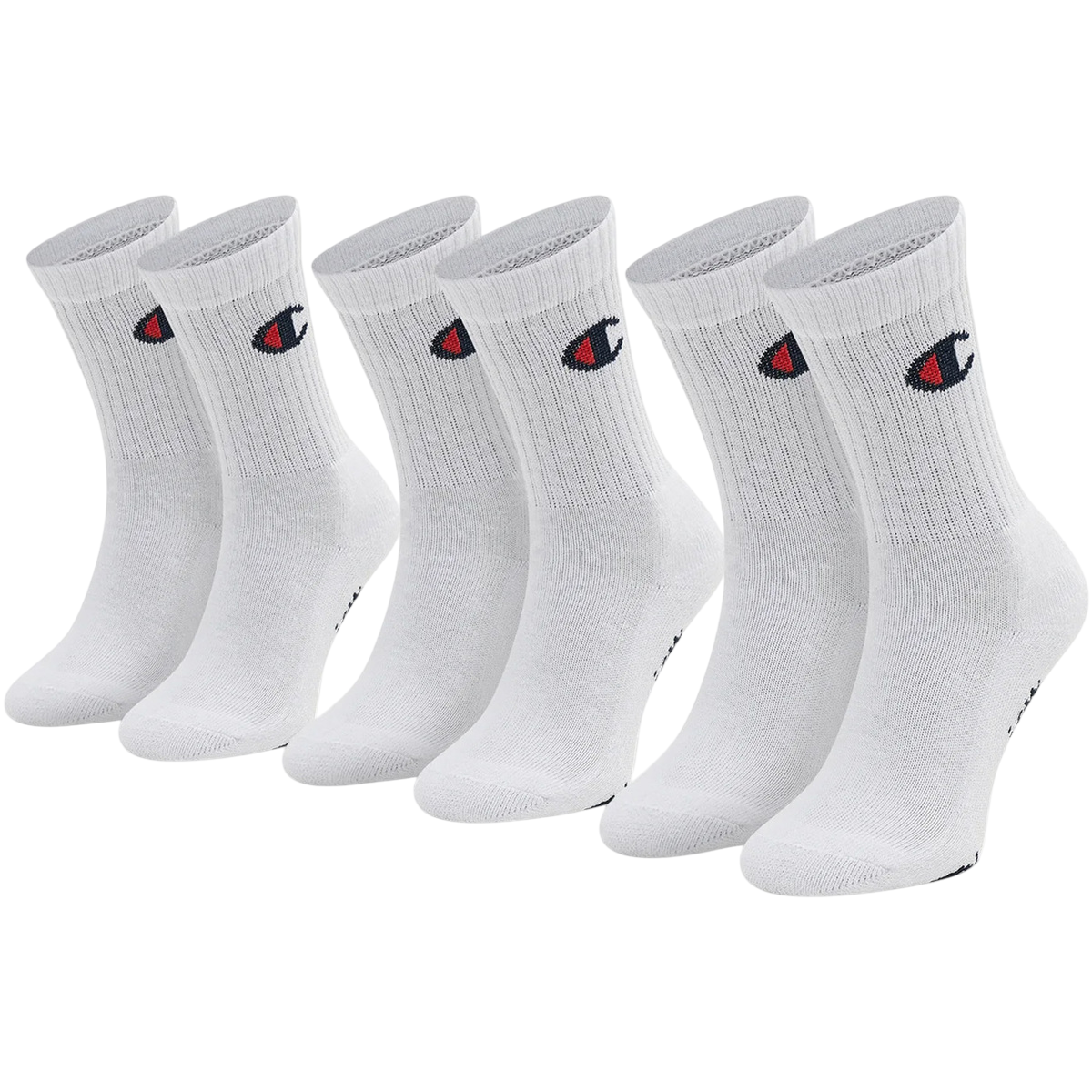 Champion calzino di media altezza con logo C U34578 WW001 bianco. Confezione da 3 paia