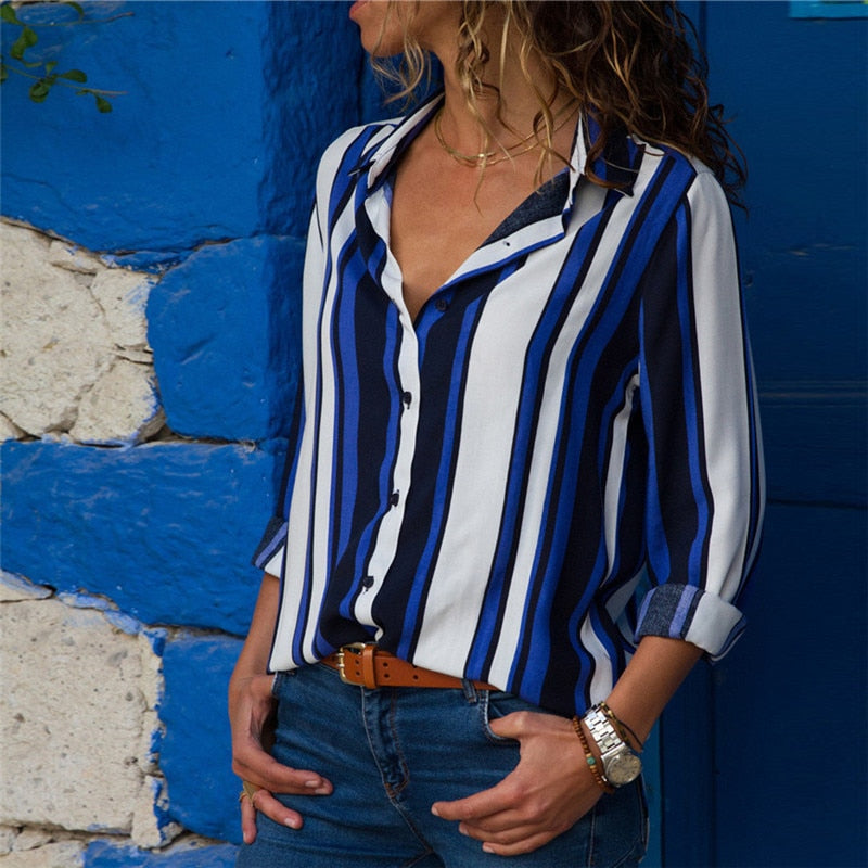 Camicetta Donna Elegante Chiffon Manica Lunga | Blusa Ufficio Casual Chic