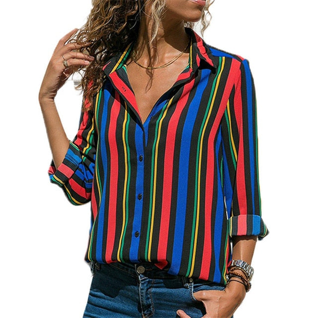 Camicetta Donna Elegante Chiffon Manica Lunga | Blusa Ufficio Casual Chic
