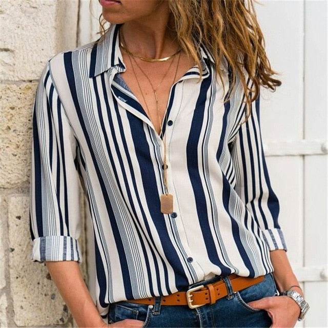Camicetta Donna Elegante Chiffon Manica Lunga | Blusa Ufficio Casual Chic