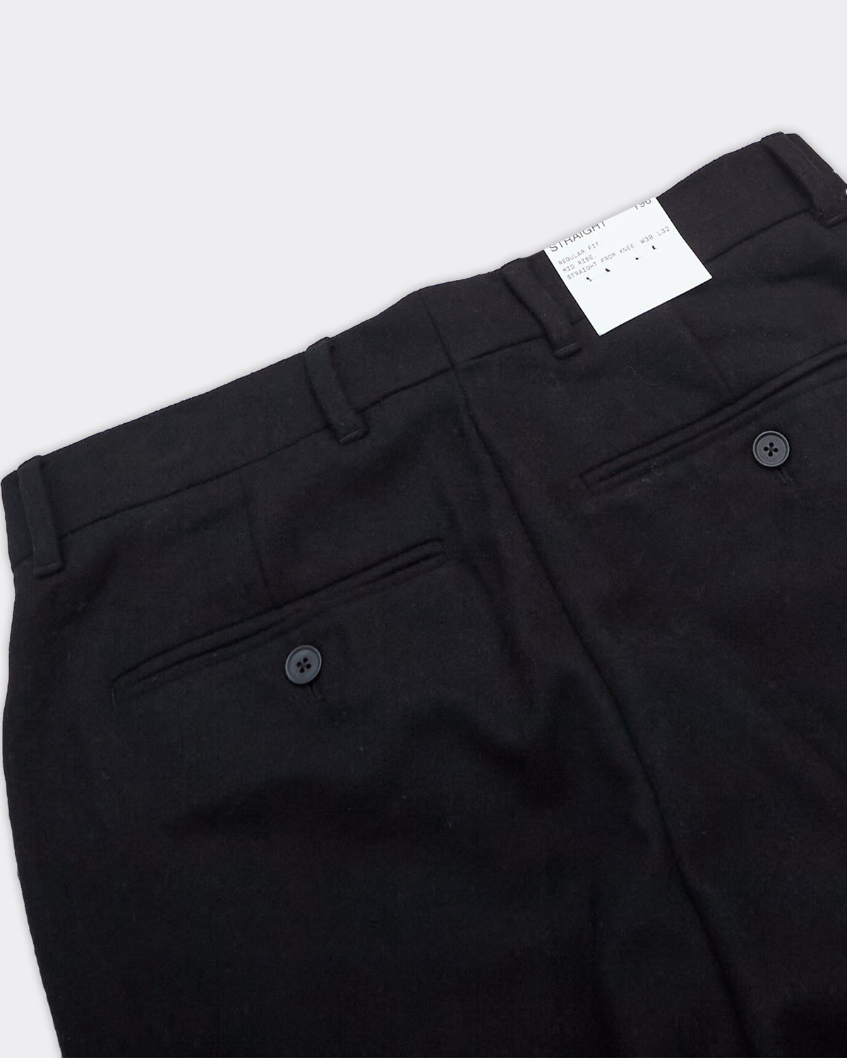 Pantalone Straight Terry Wool Blend Nero