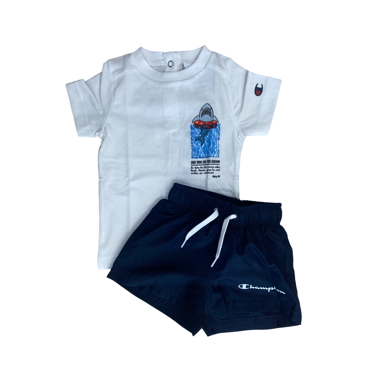Champion Completino Infant 307065 WW001 - Set Estivo Bianco-Blu