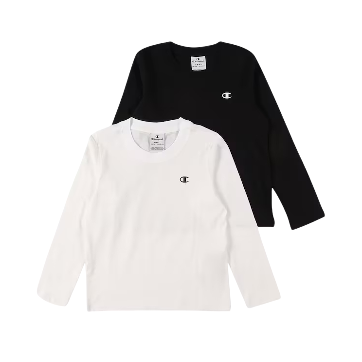 Champion Confezione 2 T-shirt Bambina 404238 CHA WW001 Bianco Nero